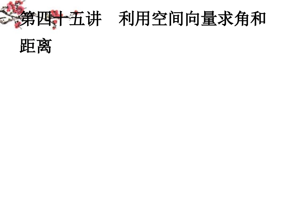内蒙古呼伦贝尔市2012届高三数学总复习《利用空间向量求角和距离》课件_第1页