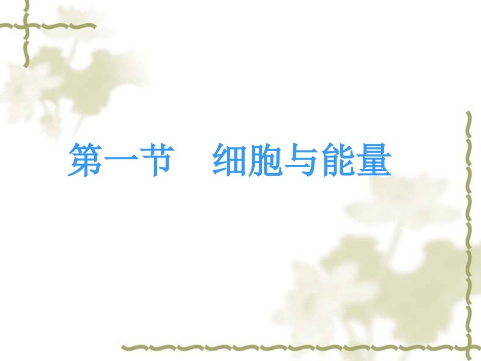 高中生物：-31-细胞与能量(课件)浙科版必修1_第1页