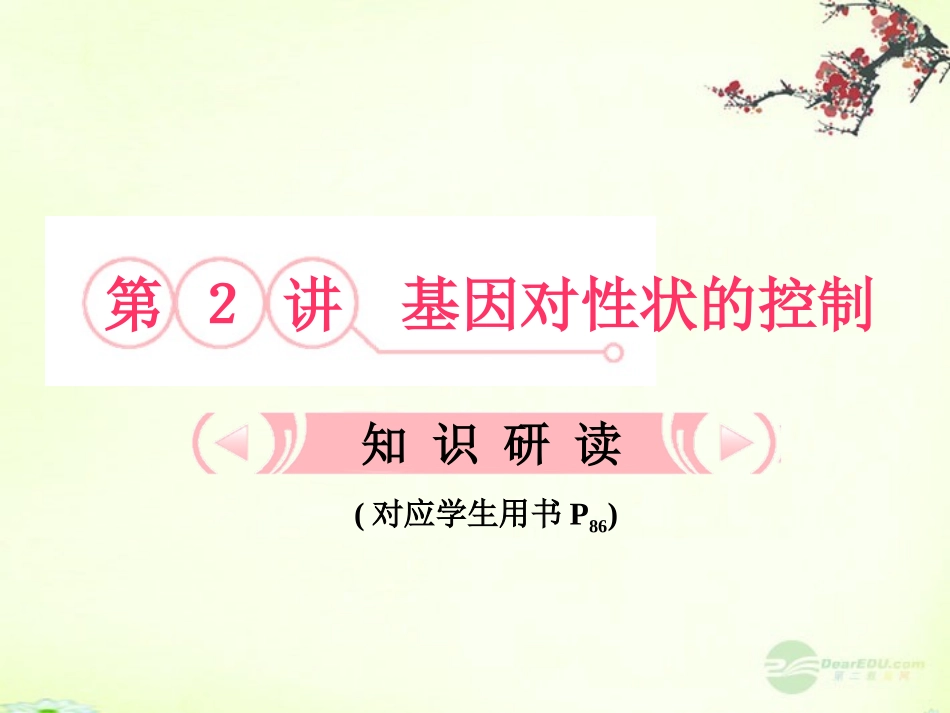 【立体设计】2013届高考生物一轮复习-第4章-基因的表达第2讲课件-新人教版必修2_第1页