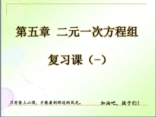 二元一次方程组复习课