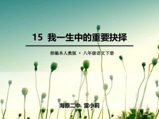 15我一生中的重要抉择