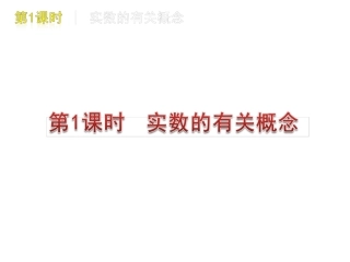 2010年中考精品三轮复习课件第1课时实数的有关概念