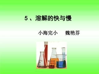 四年级上册科学第二单元溶解的快与慢