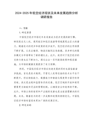 2024-2025年低空经济现状及未来发展趋势分析调研报告
