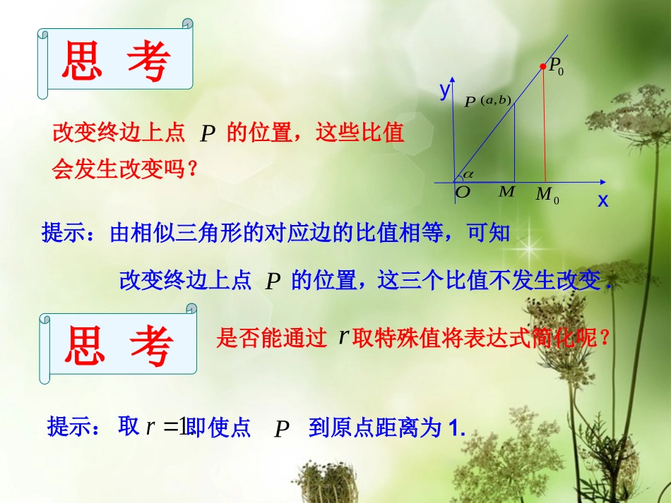 (新课程)2013高中数学-1.2.1任意角的三角函数2课件-苏教版必修4-苏教版必修4_第3页