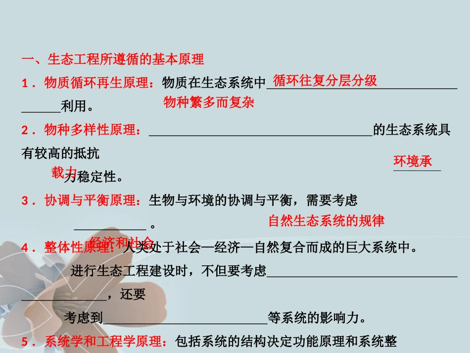 2012届高考生物一轮复习-专题5生态工程精品课件-新人教版选修1_第3页