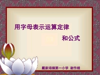 用字母表示运算定律