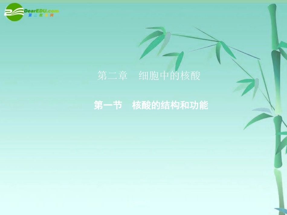 《金版》高中生物-第二单元-第一节-核酸的结构和功能课件-中图版必修1_第1页