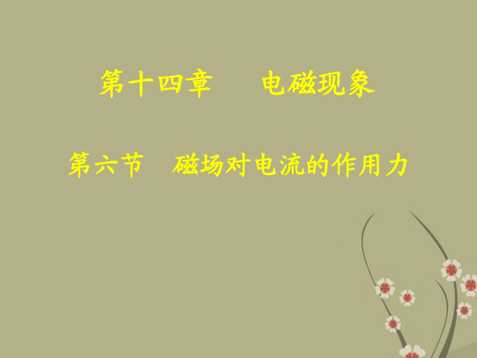 安徽省阜南县三塔中学九年级物理全册《14.6-磁场对电流的作用力》课件-北师大版_第1页