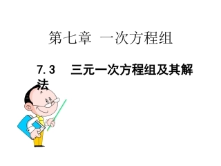 7.3三元一次方程组及其解法