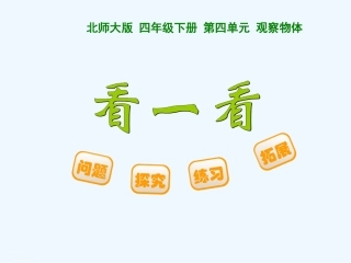 小学数学北师大2011课标版四年级北师大版四年级下《看一看》