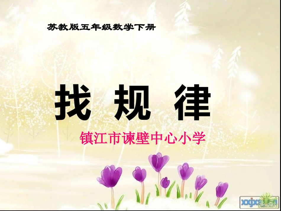 苏教版五年级数学下册《找规律》2课件_第1页