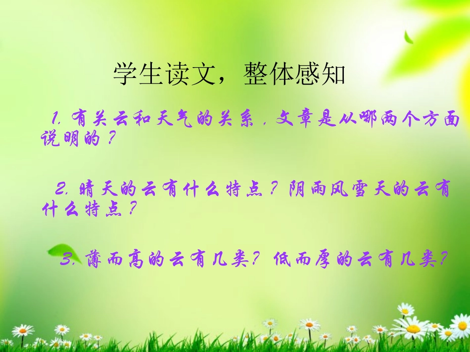 安徽省滁州二中七年级语文《看云识天气》课件-新人教版_第3页