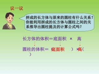 议一议-圆柱的体积