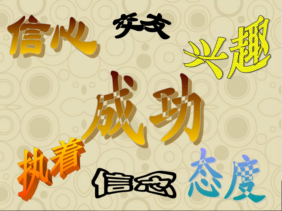 班会主题：信心-信念-交友-执着-态度-成功_第1页