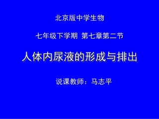 第2节人体内废物的排出