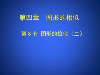 平面直角坐标系中的位似