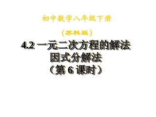 史4.2因式分解法(第6课时)课件