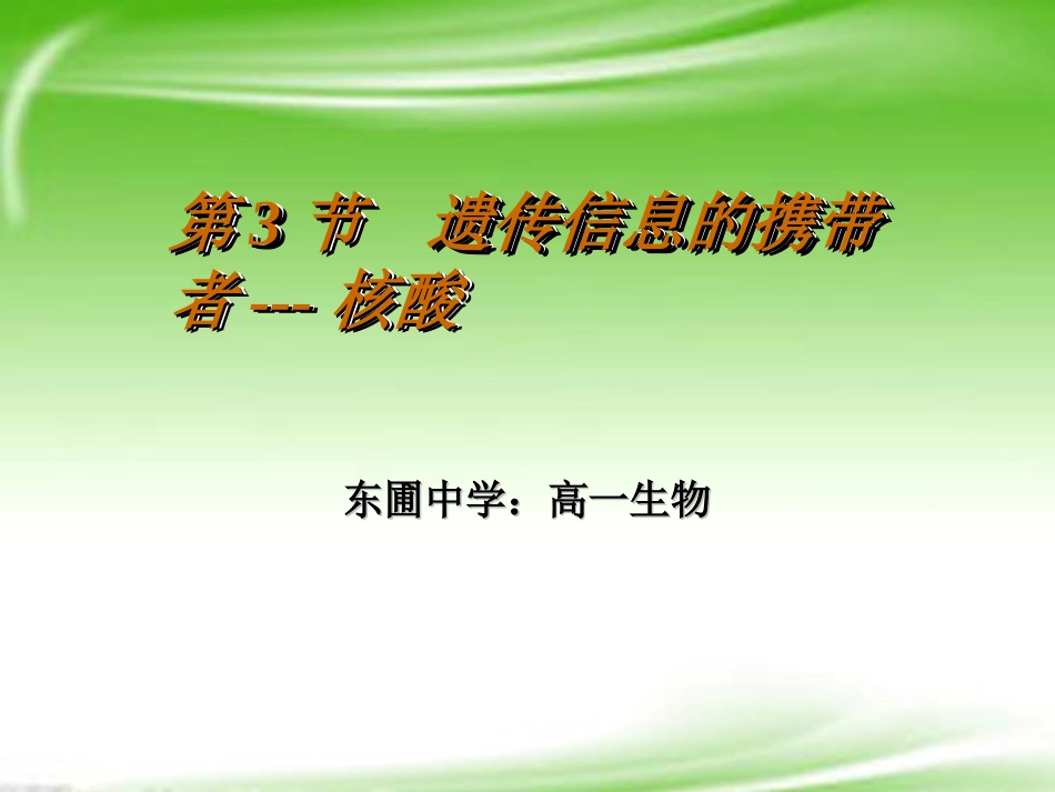 云南省西盟佤族自治县第一中学高考生物总复习-2.3《遗传信息的携带者-核酸》课件(人教版_第2页