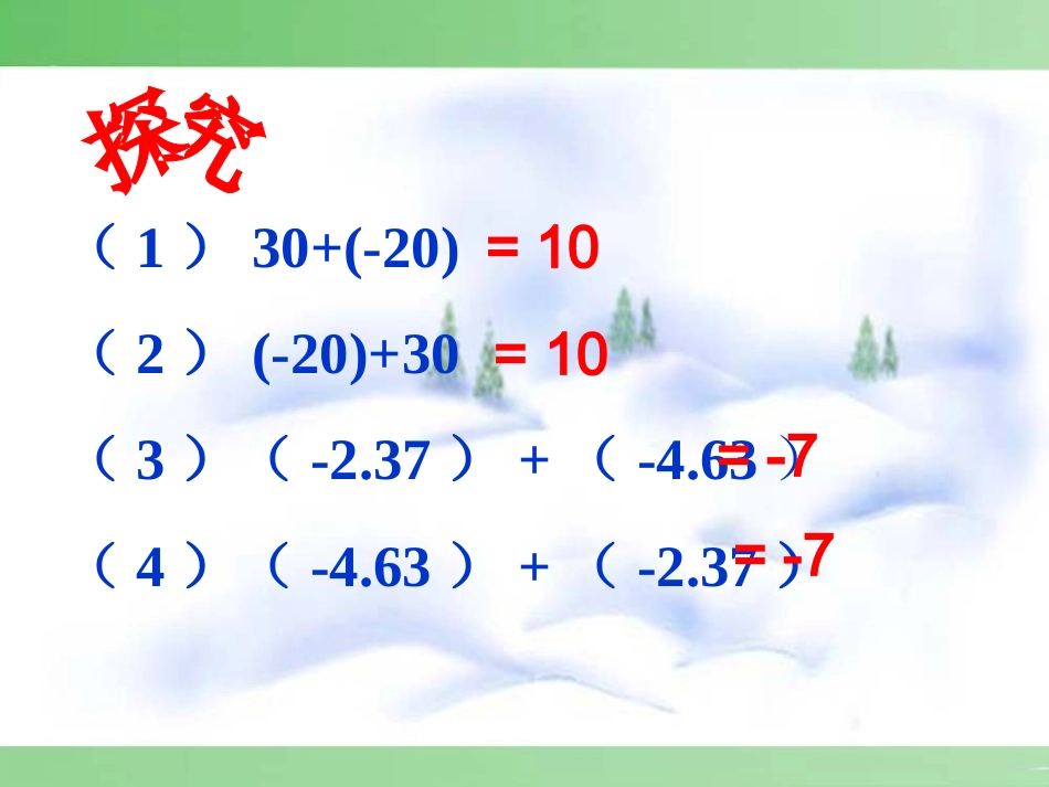 有理数的加法运算律.3.1有理数的加法第2课时课件_第3页