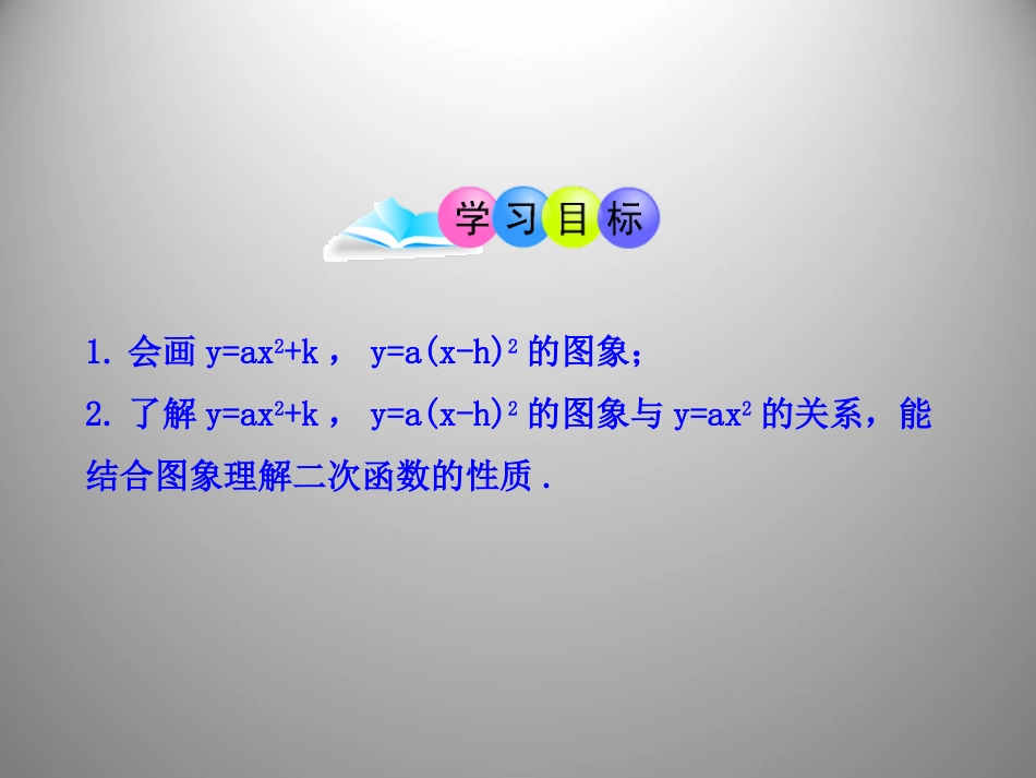 二次函数y=ax2+k的图像.1.3-二次函数y=a(x-h)2+k的图象-第1课时_第2页