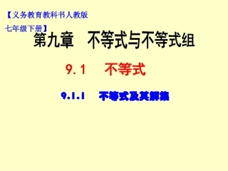 9.1.1-不等式及其解集