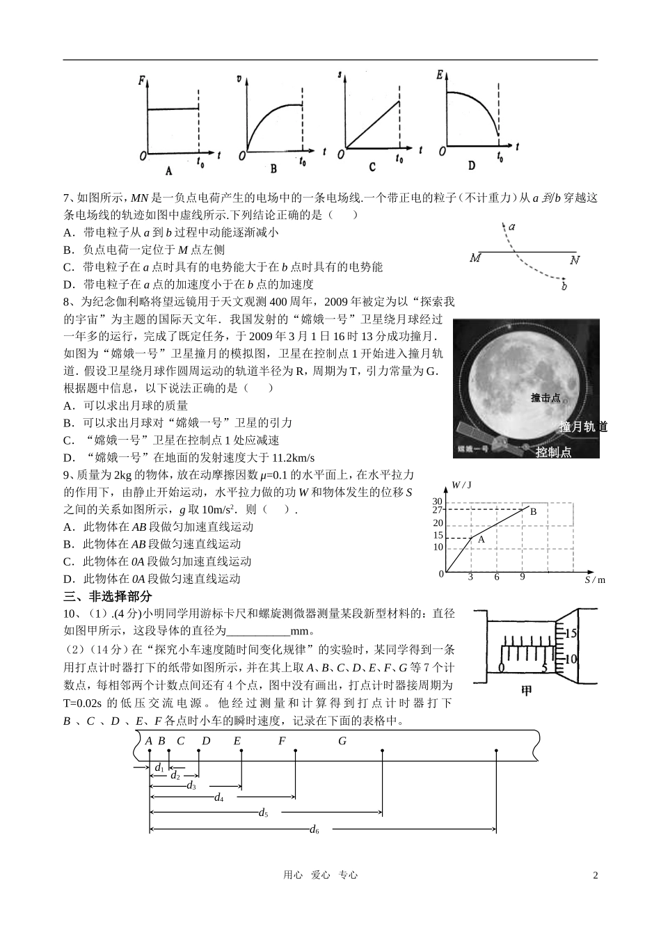 高三物理-第一次月考试题-人教版_第2页