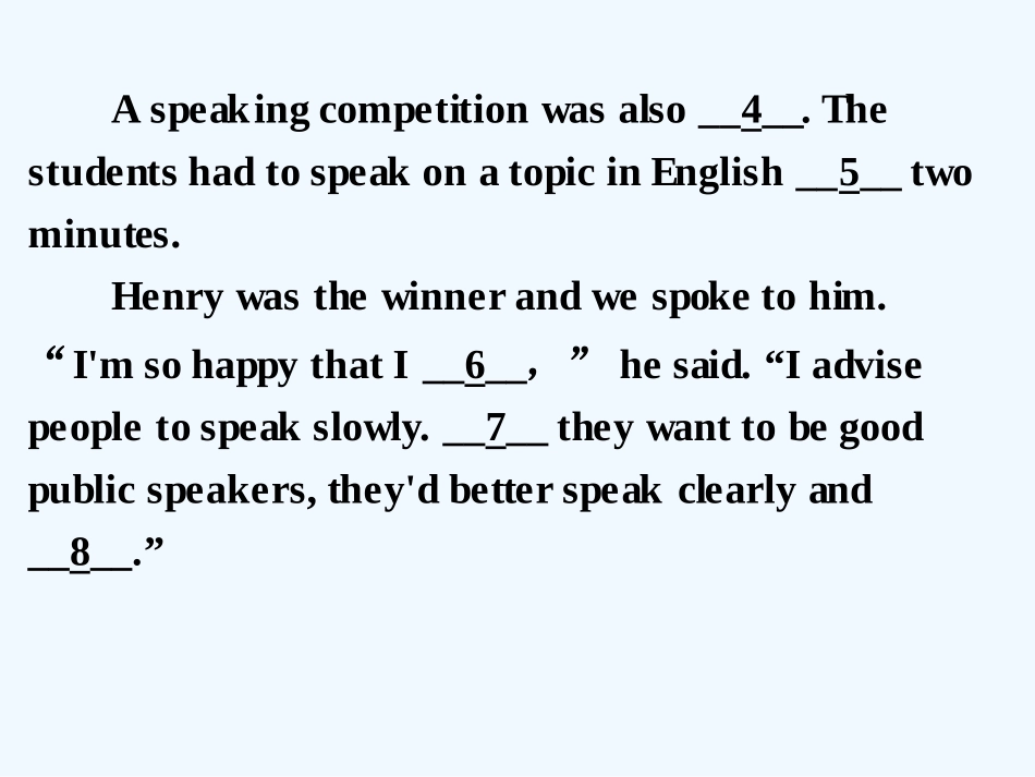 2016年中考英语二轮复习完形填空(一)_第3页