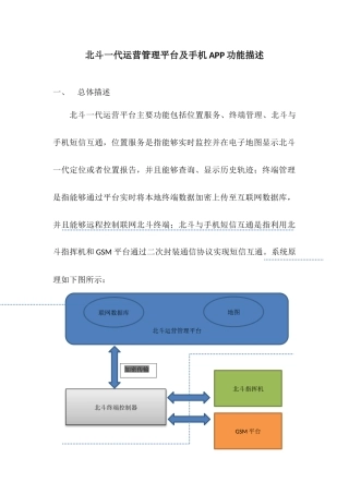 北斗一代运营平台及手机APP功能描述2