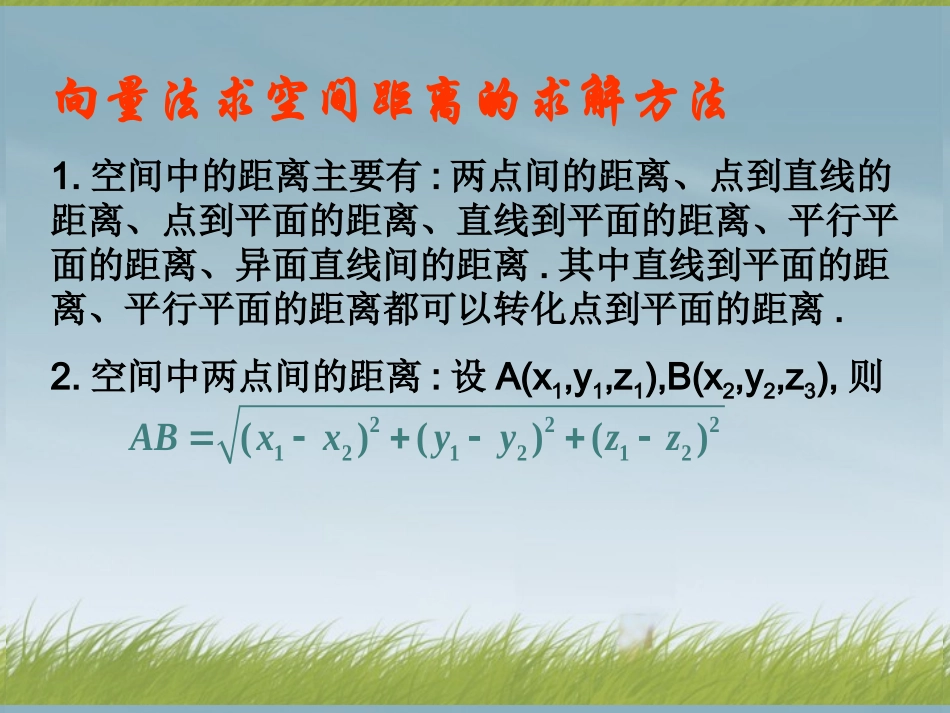 安徽省滁州二中高中数学《32立体几何中的向量方法》课件(4)新人教A版选修2-1_第2页