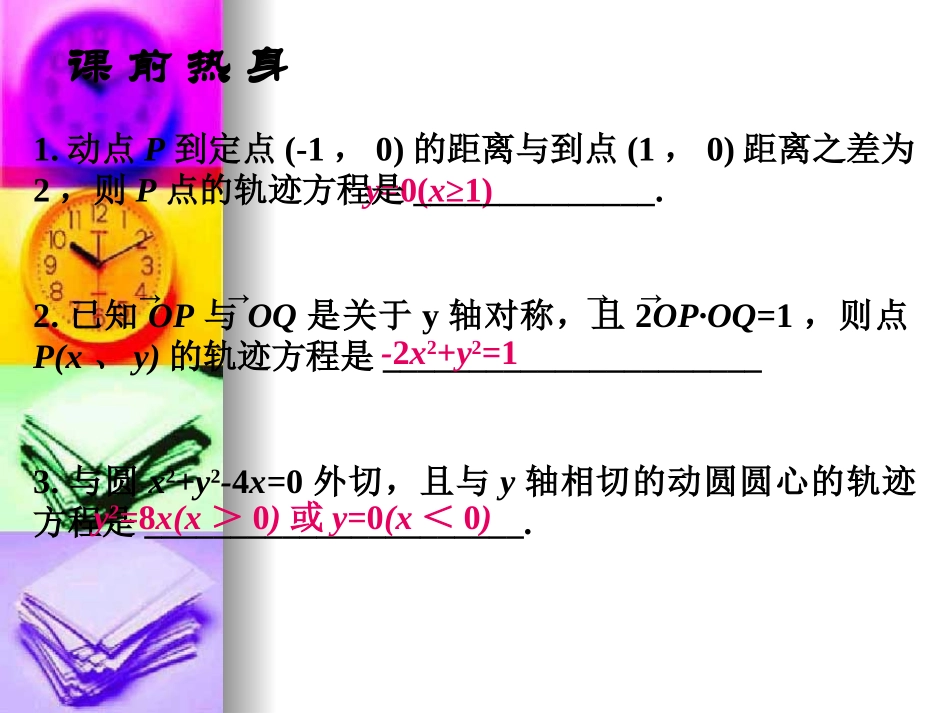 高三数学高考基础复习：第6课时--轨迹方程(一)课件_第3页