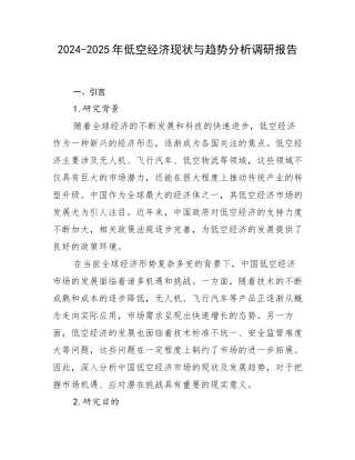 2024-2025年低空经济现状与趋势分析调研报告