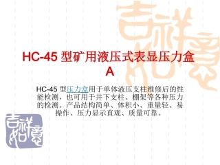 HC-45型矿用液压式表显压力盒A