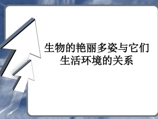 生物的艳丽多姿与它们生活环境的关系