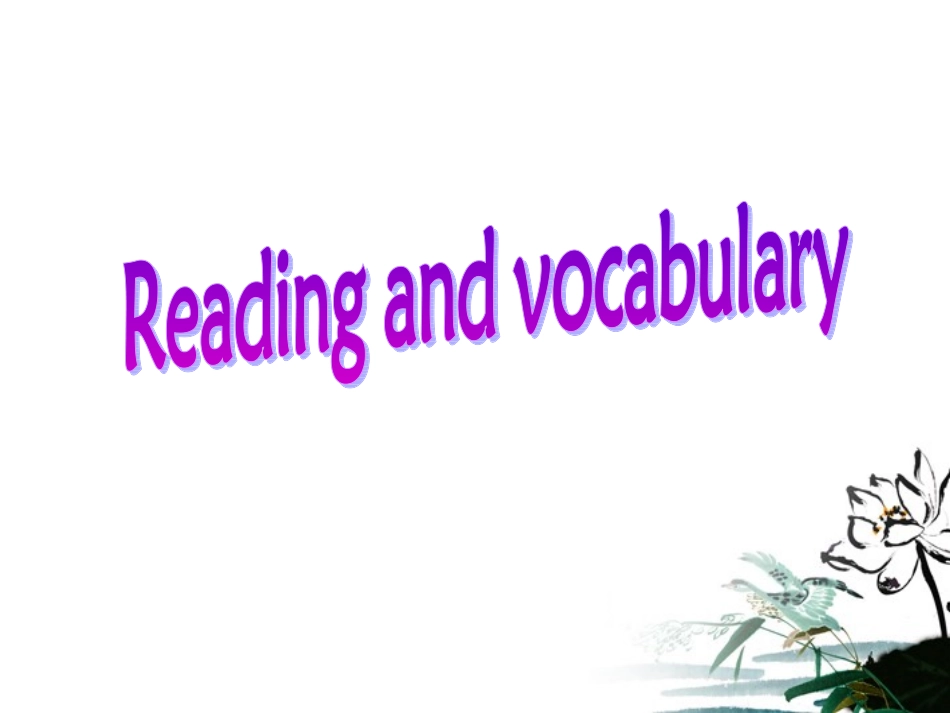 高中英语-Module-3-Reading-and-vocabulary课件-外研版必修3_第1页