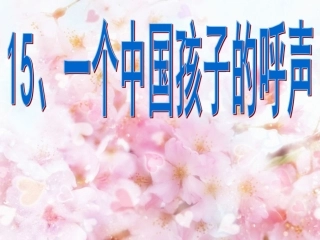 《一个中国孩子的呼声》课件
