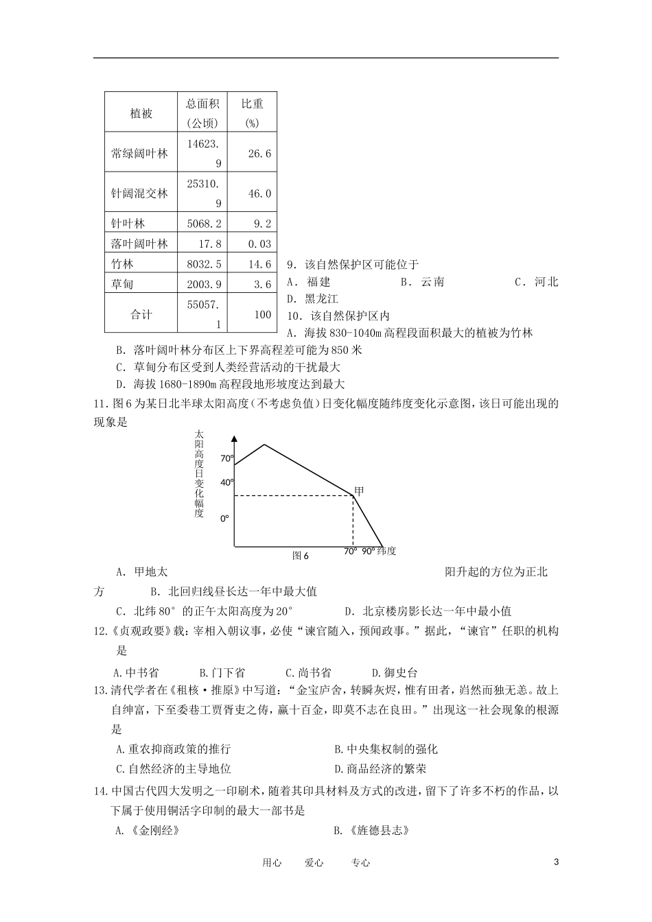 浙江省桐乡市2012届高三文综下学期二月模拟试卷_第3页