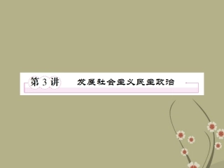 高三政治二轮复习-2.3发展社会主义民主政治课件