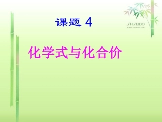 课题4化学式与化合价