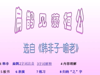 2012年九年级语文秋学期-扁鹊见蔡桓公课件-语文版
