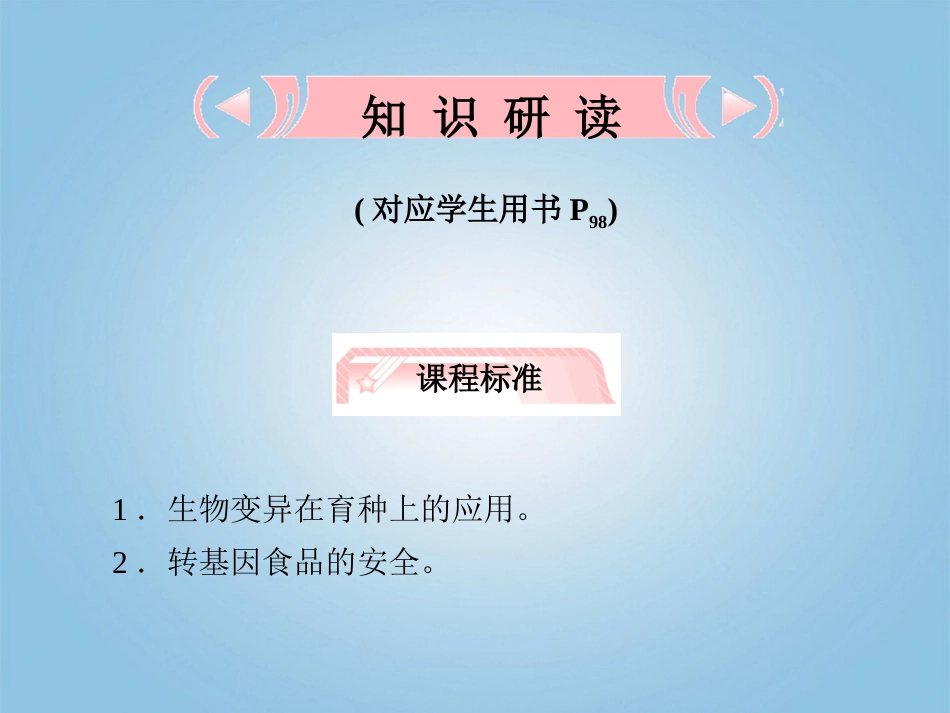 【立体设计】2012高考生物-第6章-从杂交育种到基因工程知识研习课件-新人教版必修2_第3页