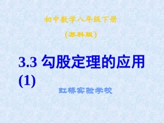 3.3勾股定理的简单应用