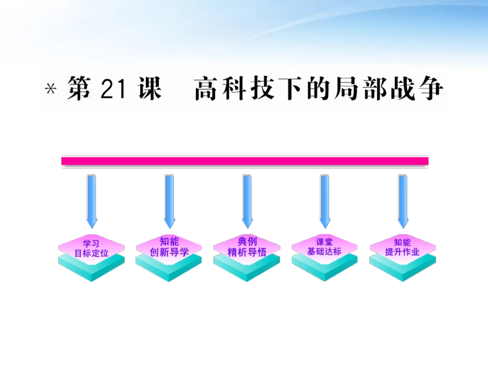 2012届高考历史一轮复习-第21课《高科技下的局部战争》课件-岳麓版选修3_第1页