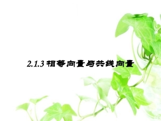 2.1.3相等向量与共线向量