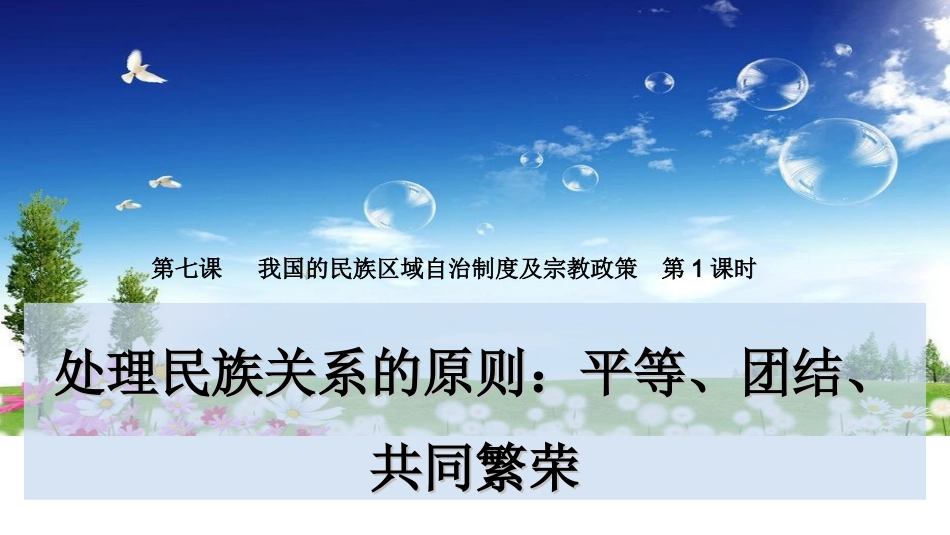 处理民族关系的原则：平等、团结、共同繁荣_第1页