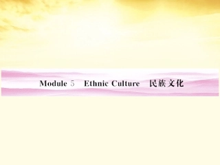 《金版新学案》2012高考英语-ethnic-culture民族文化课件-外研版选修7