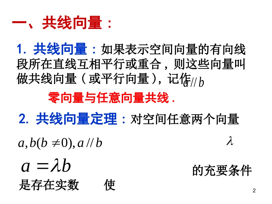 3.1.2空间向量的数乘运算(2)_第2页