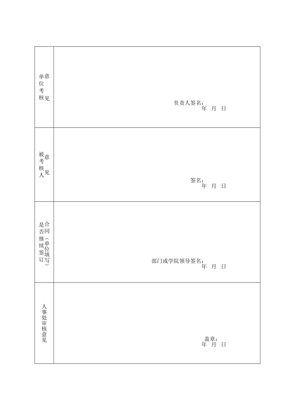 人事代理合同期满人员考核登记表_第3页