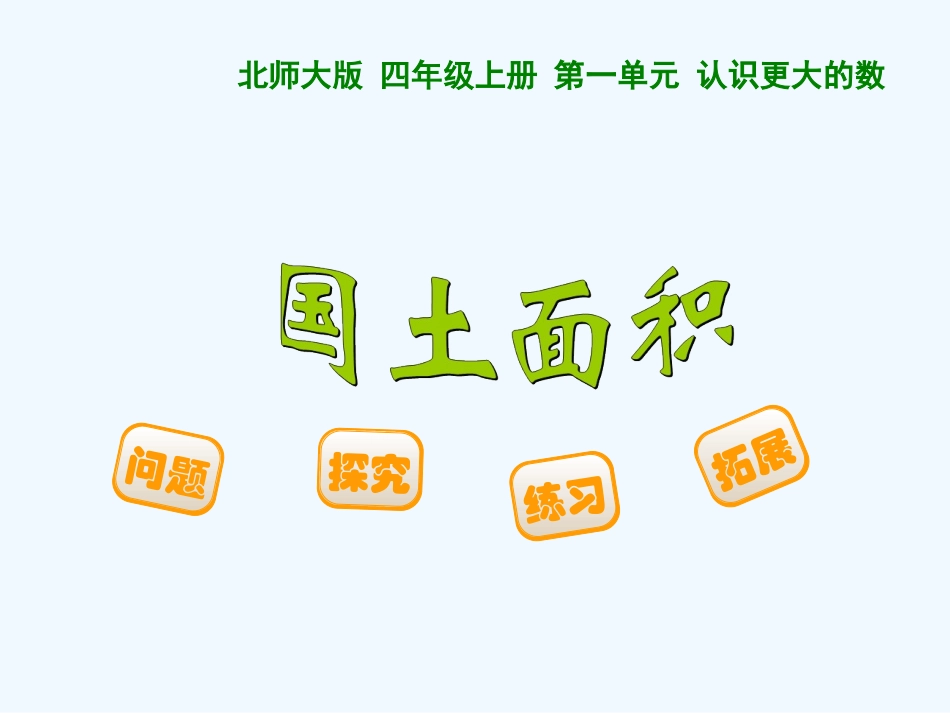 小学数学北师大2011课标版四年级国土面积课件_第1页