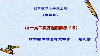 1.2一元二次方程的解法5.2-一元二次方程的解法(5)